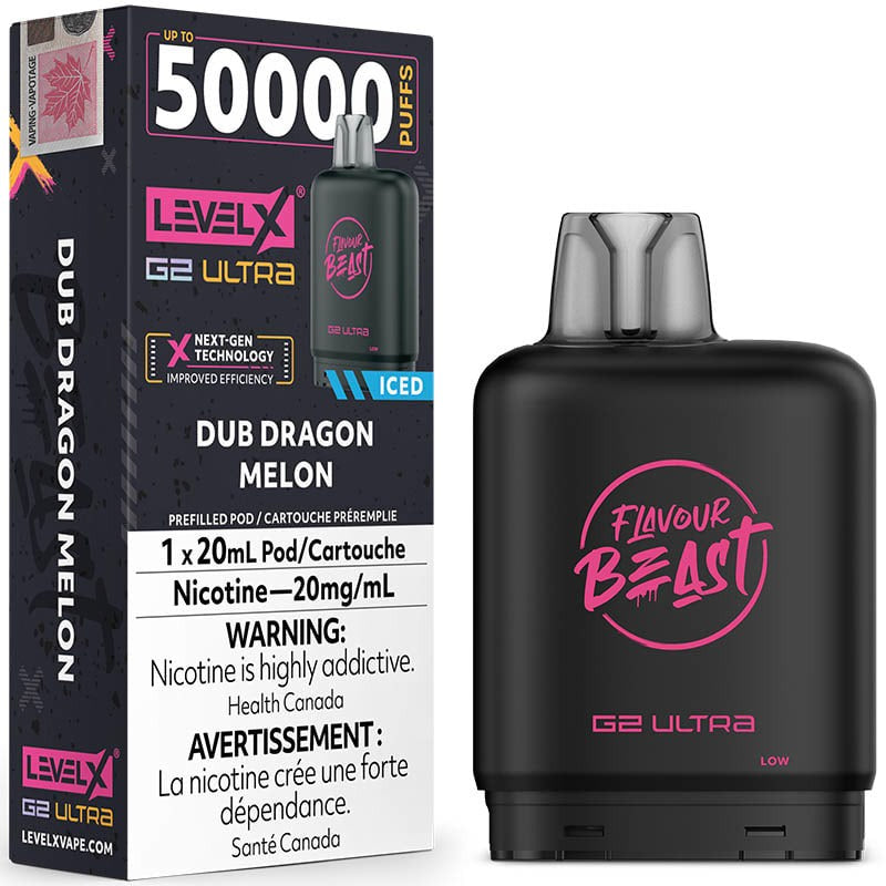 Level X Flavour Beast G2 Ultra 50K Vape Pod - Dub Dragon Melon